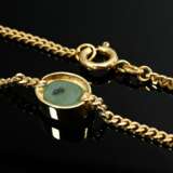 Delicate 585 yellow gold flat chain bracelet with … - photo 2