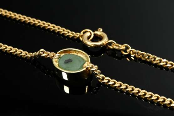 Delicate 585 yellow gold flat chain bracelet with … - photo 2 Delicate 585 yellow gold flat chain bracelet with … - photo 2