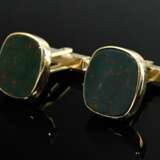 Pair of classic 585 yellow gold cufflinks with hel… - photo 1