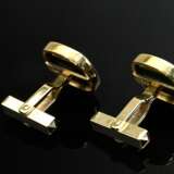 Pair of classic 585 yellow gold cufflinks with hel… - photo 2