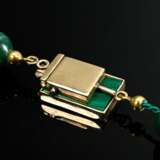 Long malachite bead necklace with yellow gold 750 … - photo 3