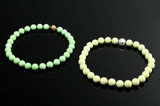2 Various Wilm bead necklaces: Lemon chrysoprase w… - photo 1 2 Various Wilm bead necklaces: Lemon chrysoprase w… - photo 1