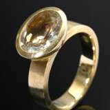 Handcrafted 585 yellow gold ring with oval faceted… - photo 1