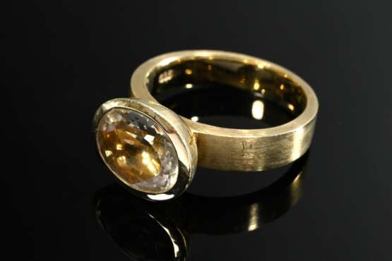 Handcrafted 585 yellow gold ring with oval faceted… - photo 2 Handcrafted 585 yellow gold ring with oval faceted… - photo 2