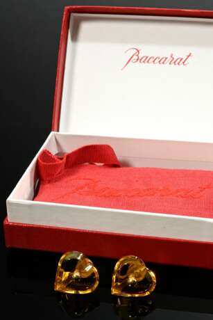Baccarat ‘Coeur’ ear clips in yellow crystal glass… - photo 2 Baccarat ‘Coeur’ ear clips in yellow crystal glass… - photo 2
