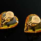 Baccarat ‘Coeur’ ear clips in yellow crystal glass… - photo 4