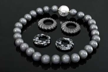5 assorted jewellery items: pair of Wilm hematite …