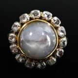 Delicate 750 yellow gold ring with star sapphire c… - photo 2