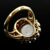 Delicate 750 yellow gold ring with star sapphire c… - photo 3