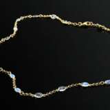 Yellow gold 585 link chain with moonstone cabochon… - photo 1