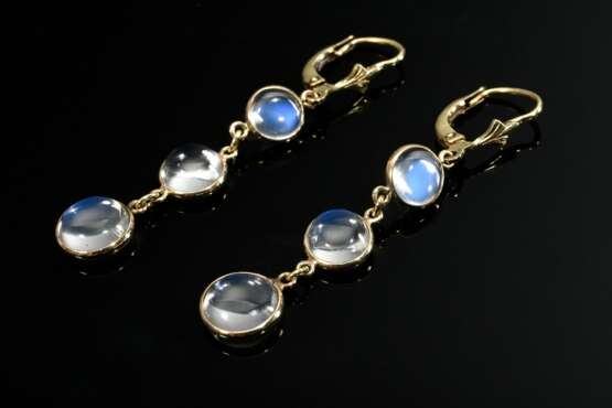 Pair of fashionable 585 yellow gold drop earrings … - фото 1 Pair of fashionable 585 yellow gold drop earrings … - фото 1