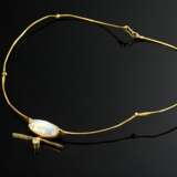 750 yellow gold necklace made from hand-forged bar… - фото 1