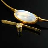 750 yellow gold necklace made from hand-forged bar… - фото 2