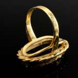 750 yellow gold ring with modern layered agate cam… - photo 4