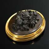 Oval yellow gold 750 pendant pin with late Biederm… - photo 1