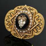 Late Biedermeier yellow gold 585 pin with delicate… - photo 1