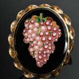 Oval doublé pin with fine micro mosaic ‘grape’ on … - photo 2