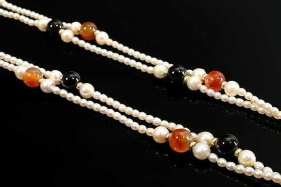 2 Diverse Zuchtperlen Ketten mit Zwischenperlen au… - Foto 3 2 Diverse Zuchtperlen Ketten mit Zwischenperlen au… - Foto 3