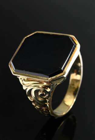 Gelbgold 585 Siegelring mit ungravierter oktogonal… - Foto 1 Gelbgold 585 Siegelring mit ungravierter oktogonal… - Foto 1