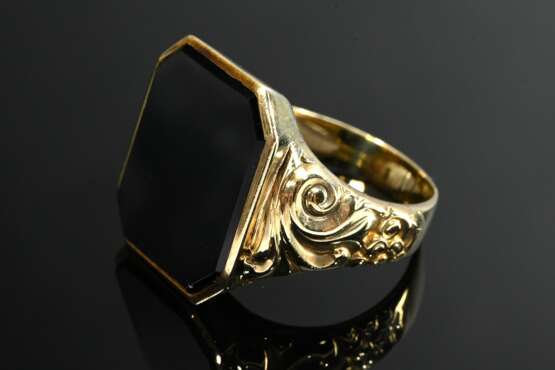 Gelbgold 585 Siegelring mit ungravierter oktogonal… - Foto 2 Gelbgold 585 Siegelring mit ungravierter oktogonal… - Foto 2