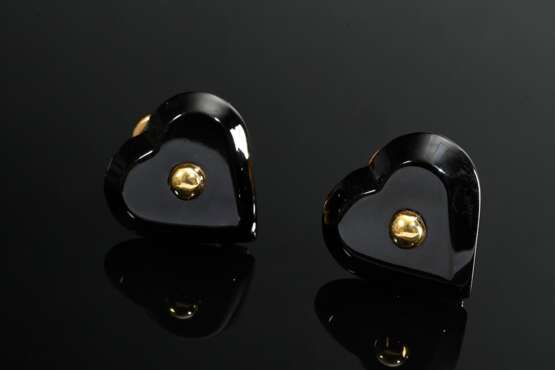 Pair of Baccarat ‘Coeur’ ear clips in black crysta… - фото 3 Pair of Baccarat ‘Coeur’ ear clips in black crysta… - фото 3