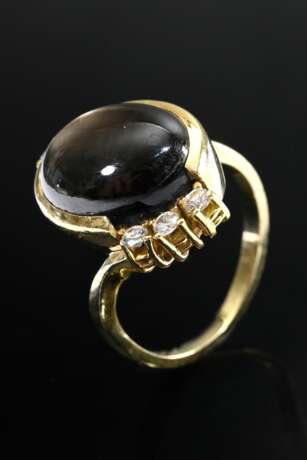 Gelbgold 585 Ring mit braunem Sternsaphir Cabochon… - Foto 1 Gelbgold 585 Ring mit braunem Sternsaphir Cabochon… - Foto 1