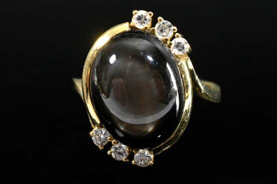 Gelbgold 585 Ring mit braunem Sternsaphir Cabochon… - Foto 4 Gelbgold 585 Ring mit braunem Sternsaphir Cabochon… - Foto 4