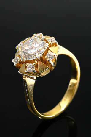750 yellow gold ring with solitaire diamond (appro… - photo 1 750 yellow gold ring with solitaire diamond (appro… - photo 1
