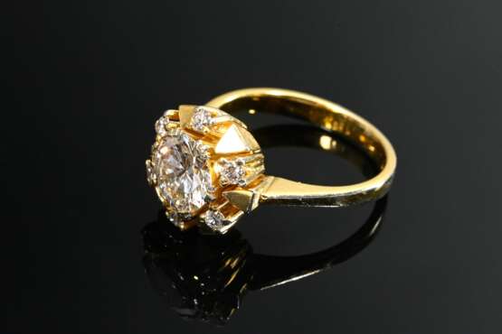 750 yellow gold ring with solitaire diamond (appro… - photo 2 750 yellow gold ring with solitaire diamond (appro… - photo 2