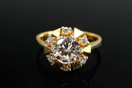750 yellow gold ring with solitaire diamond (appro… - photo 3 750 yellow gold ring with solitaire diamond (appro… - photo 3