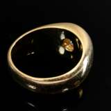 Solid yellow gold 750 band ring with solitaire dia… - photo 4