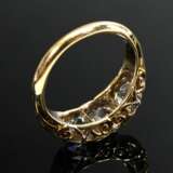 750 yellow gold band ring with 3 old-cut diamonds … - photo 2
