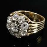 585 yellow gold ring with large old-cut diamond fl… - photo 2