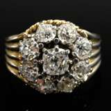 585 yellow gold ring with large old-cut diamond fl… - photo 3