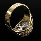 585 yellow gold ring with large old-cut diamond fl… - photo 4