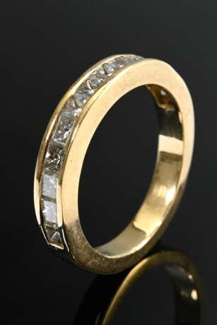 Narrow 750 yellow gold half-memory ring with 13 pr… - photo 1 Narrow 750 yellow gold half-memory ring with 13 pr… - photo 1