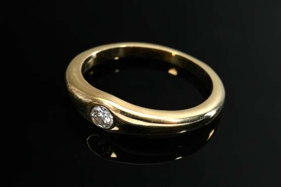 Modern 585 yellow gold band ring with solitaire di… - фото 1 Modern 585 yellow gold band ring with solitaire di… - фото 1