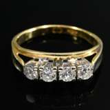 750 yellow gold ring with brilliant-cut diamonds (… - фото 3