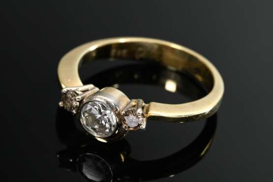 585 yellow gold ring with brilliant-cut diamonds (… - фото 2