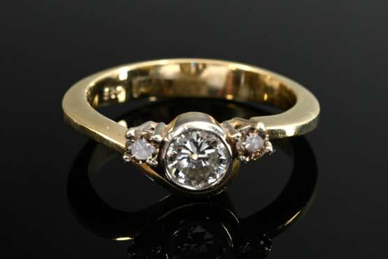 585 yellow gold ring with brilliant-cut diamonds (… - фото 3