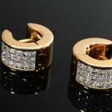 Paar Gelbgold 750 Creolen mit Prinzesscut Diamante… - Foto 2