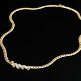 585 yellow gold flat chain necklace with centre se… - photo 1