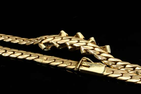 585 yellow gold flat chain necklace with centre se… - photo 3