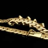 585 yellow gold flat chain necklace with centre se… - photo 3