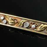 Gelbgold 585 Stabnadel mit Brillanten in Weißgold … - Foto 1