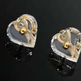 Pair of Baccarat ‘Coeur’ ear clips in clear crysta… - фото 2
