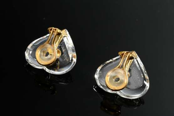 Pair of Baccarat ‘Coeur’ ear clips in clear crysta… - фото 3