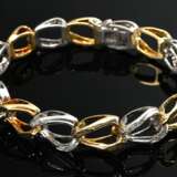 Bicolor Gold 585 Gliederarmband mit Achtkant Diama… - Foto 1