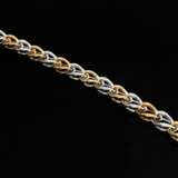 Bicolor Gold 585 Gliederarmband mit Achtkant Diama… - Foto 2
