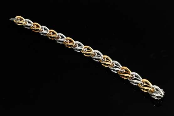 Bicolor Gold 585 Gliederarmband mit Achtkant Diama… - Foto 2